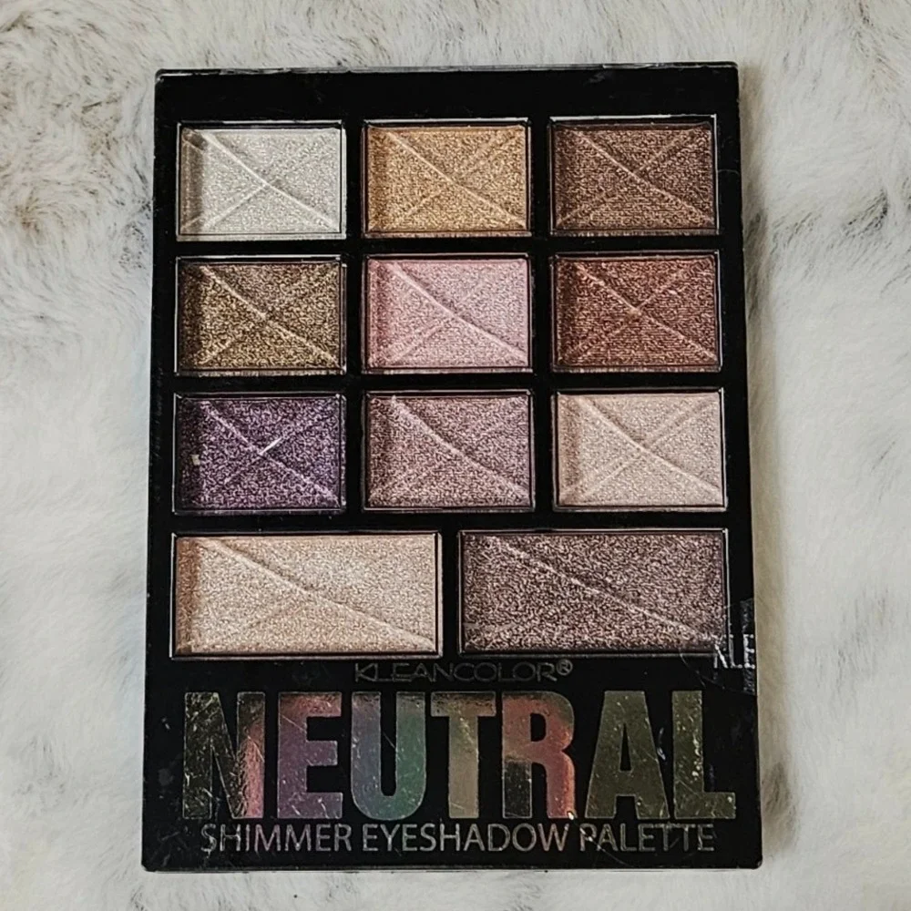 KleanColor Neutral Shimmer Eyeshadow Palette 11 Shades Earth Tones Nude Gift New